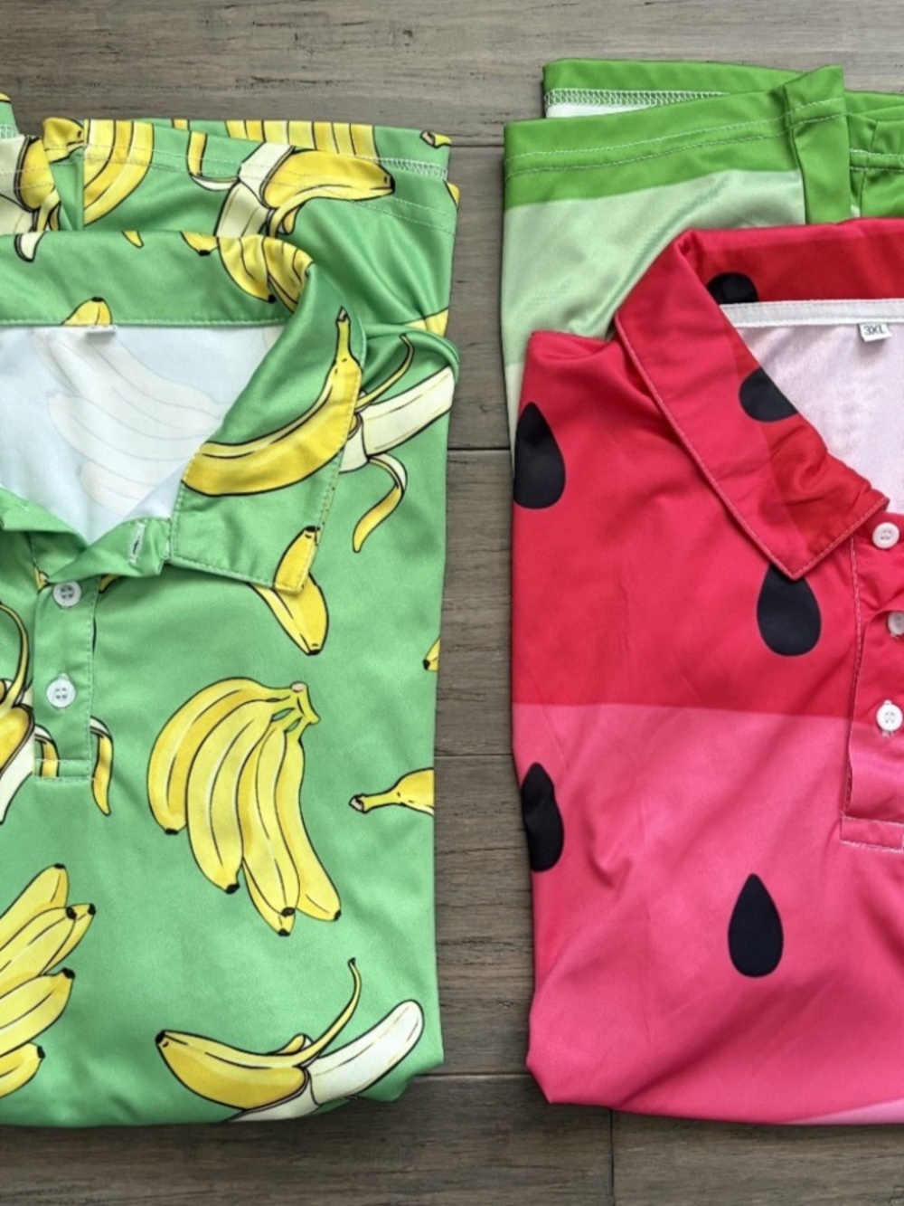 Lot of 2 Novelty Fruit Polo Shirts | Men's 3XL